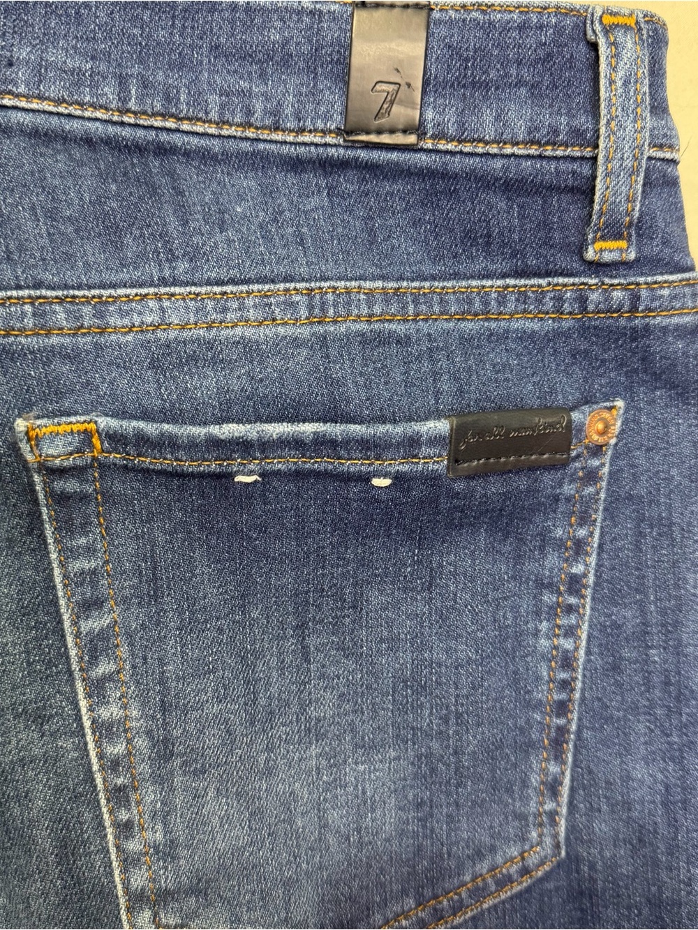 7 FOR ALL MANKIND Cropped Jo Jeans High-Rise Wide-Leg Denim in Dark Blue Size 29 - Picture 10 of 13